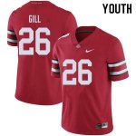 NCAA Ohio State Buckeyes Youth #26 Jaelen Gill Red Nike Football College Jersey YYX3845XL